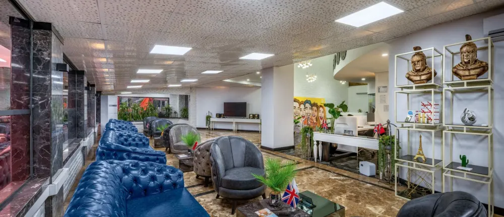 Reception and patient lounge at Precious Dental in Antalya